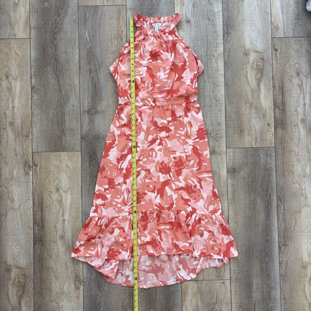 NINE WEST Womens Halter Floral Dress Size L Tiered Ruffle Resort Wedding Guest - Picture 16 of 16